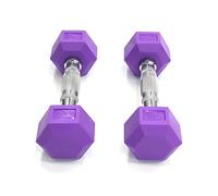 BILDER - Coppia Manubri Palestra Viola 2 Kg, Forma Esagonale e Impugnatura Antiscivolo, Set Pesi Palestra e per Allenamento a Casa per Tonificazione e Riscaldamento, Set Manubri Duraturi Salvaspazio