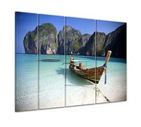 Bilderdepot24 Stampe Maya Bay, Koh Phi Phi Ley - Thailandia - 180x120 cm 4 pezzi - incorniciato direttamente dal produttore, intelaiata e pronta da appendere