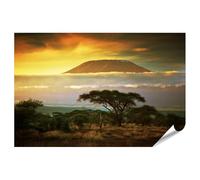 bilderfelix Poster Monte Kilimanjaro, savana, Amboseli, Kenya, nuvole, tramonto, Africa - Poster 90x60 cm