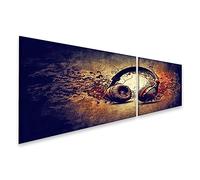 bilderfelix Quadro su tela Cuffie Musica - Tela 160x40 cm - 2 pannelli