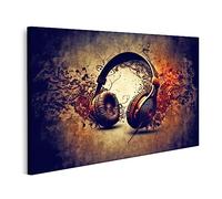 bilderfelix Quadro su tela Cuffie Musica - Tela 80x40 cm