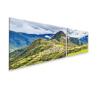bilderfelix Quadro su tela Machu Picchu Perù Patrimonio dell'umanità UNESCO Una delle nuove sette meraviglie del mondo - Tela 160x40 cm - 2 pannelli