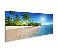 bilderfelix Quadro su tela Mar dei Caraibi e palme - Tela 120x40 cm - Panorama