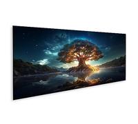 bilderfelix Quadro su tela Yggdrasil Albero Luminoso Vita Odino Sacro Mondo Albero Nordico M - Tela 120x40 cm - Panorama