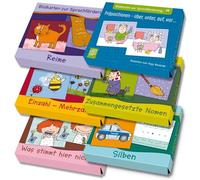 Bildkarten zur Sprachförderung '19 Paket: Reime / Einzahl - Mehrzahl / Zusammengesetzte Nomen / Was stimmt hier nicht? / Silben / Präpositionen