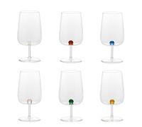 Calici Bilia Zafferano Set 6 Bicchieri in Vetro Borosilicato Colori Assortiti