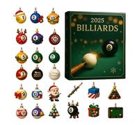 Biliardo Adventskalender aus Acryl, 2D Flache Weihnachts-Countdown-Kalender mit 24 Anhängern, 27 x 23 x 3,5 cm, für Erwachsene, und Freunde