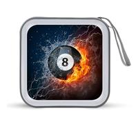Biliardo Ball in Fire And Water Funny CD Case Holder Organizer 40 Capacità DVD Collection Storage Bag Wallet Book per Auto Casa Viaggio
