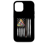 Biliardo con bandiera americana, 8 palline, giocatore di biliardo Custodia per iPhone 12/12 Pro