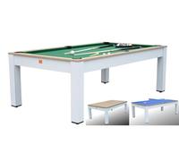 Biliardo Giunone Bicolor 226 cm - Design Moderno Bicolore, Convertibile in Tavolo da Pranzo e Ping Pong, con Regolatori di Livello, Facile Montaggio