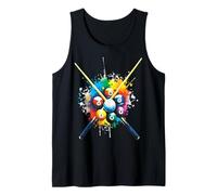 Biliardo - Illustrazione Palline da Biliardo Colorate Splash Art Canotta