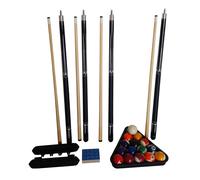 Biliardo Set Completo - 4 Code, 1 Perle, Triangolo, Gesso + Supporto da Parete