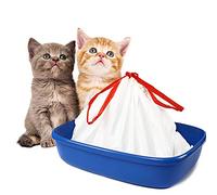 Bilieasy Sacchetti per lettiera per gatti grandi, con coulisse, resistenti ai graffi, per lettiera di medie e grandi dimensioni, confezione da 10 (M, 10 pezzi)