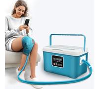 Bilinavy Macchina per terapia del freddo, sistema di terapia del ghiaccio per ginocchio con timer digitale, pompa silenziosa, ginocchiera regolabile, unità di terapia del freddo per sollievo e