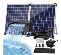 Biling Cascata solare in acciaio inox da 70 W, set completo con pompa e filtro, 2500 l/h, 32 cm, per laghetto da giardino, laghetto Koi, gioco d'acqua, decorazione da giardino