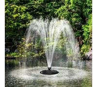 Biling Fontana galleggiante con illuminazione a LED per laghetto da giardino, fontana con pompa da 2500 l/h, cavo da 9 m con spina europea, gioco d'acqua con 3 modalità fontane (antigelo)