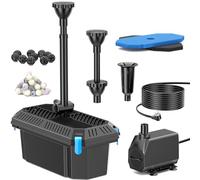 Biling Pompa Filtro per Laghetto 40W - All-in-One 660 GPH con Valvola dell'Acqua Regolabile e Ugelli, Subacqueo per Pulizia fino a 4000L