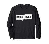Bilingual Hello Hola Spanish English Friendship Friends Maglia a Manica