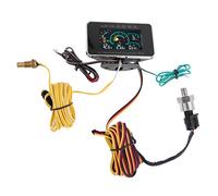 BIlinli 4 in 1 LCD per Auto Digital Alarm Indicatore Voltmetro Pressione Olio Temperatura Acqua Carburante 12-24V