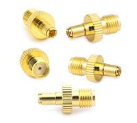 BIlinli 5pcs SMA Femmina a TS9 Maschio RF connettore Adattatore coassiale Dritto Placcato in Oro