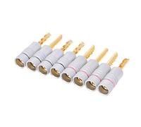 BIlinli Connettori per diffusori a Banana con connettore a Banana BFA 4mm in Rame Placcato Oro 8 Pezzi