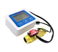 BIlinli Misuratore di Portata Digitale Display LCD Temperatura Sensore di Flusso d'Acqua Rotametro Blu Touch