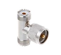 BIlinli Modello UHF T Maschio PL259 a 2 Femmina UHF SO239 Tripla connettore RF Adattatore coassiale a 3 Vie
