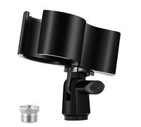 BILIONE 1 clip per microfono grande, supporto regolabile per microfoni con diametro esterno da 3,2 cm da 5,8 cm, con adattatore a vite da maschio da 5/8" a femmina da 3/8" (nero)