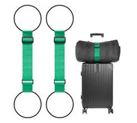 BILIONE Add a Bag Cinghie per bagagli, confezione da 2, cintura elastica elastica elastica regolabile per collegare due valigie, sicuro da trasportare e oggetti essenziali da viaggio (verde)