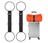 BILIONE Add a Bag Cinghie per bagagli, confezione da 2, cintura elastica elastica elastica regolabile per collegare due valigie, sicuro da trasportare e da viaggio, colore: nero