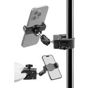 BILIONE Supporto per telefono con morsetto per microfono, supporto per microfono, chitarra, batteria, musica, fotografia, supporto leggero, compatibile con tutti gli smartphone
