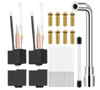 BILIPLE 2 pezzi Kobra 3 Hotend Kit | Hot end Set per stampante 3D con 8 ugelli in ottone da 0,4 mm, chiavi per ugelli, 20 aghi per la pulizia e 2 custodie in silicone | Compatibile con Kobra