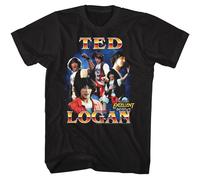 Bill And Ted - Collage - American Classici - Solido Nero Adulto Manica Corta
