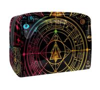 Bill Cipher Wheel Zodiac - Trousse da viaggio per cosmetici, grande, in PVC, con cerniera, Multi, 18.5x7.5x13cm/7.3x3x5.1in, Beauty case