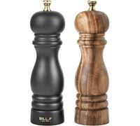 Bill.F Mulino per sale e pepe in legno, regolazione della macinazione 5crew Cap Select, altezza: 12,5 cm, macinazione manuale in ceramica