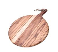 BILL.F - Pala per pizza in legno di acacia, tagliere da 30,5 cm, tagliere per formaggio, pane e cracker, per servire e preparare cibi minori, con manico, 40,6 x 30,5 x 1,3 cm