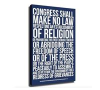 Bill of Rights Art Poster First Amendment US Constitution Modern Aesthetic Wall Art Home Office Decoration Patriotic Gift(Framed,12x18inch(30x45cm))