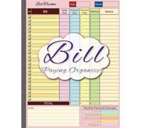 Bill Paying Organizer: Monthly Bill Payment Tracker Book with Colorful Columns & Monthly Financial Overview | Bill Payment Checklist Notebook | 8.5x11 Inches, 80 Pages