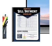 Bill Payment Notebook Planner, Monthly Finance Tracker Journal, Budget Expense Organizer Book, Structured Money Management Log, Binding Design, 10 * 8.2in, for Personal Budgeting Home