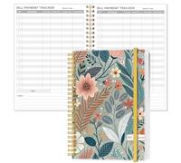 Bill Payment Tracker Notebook - Organizzatore mensile di fatture e planner per budget personale, liste di controllo dei pagamenti, 14,7 x 21,6 cm, fiore A