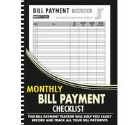 Bill Tracker Notebook: Simple Monthly Bill Payment Checklist