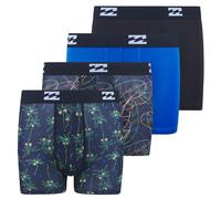 Billabong Confezione da 4 boxer per ragazzi dai 6 ai 18 anni, resistenti, elasticizzati, traspiranti, traspiranti, Nero, Aqua, Asst, Large