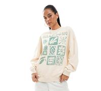 Billabong - Felpa a maniche lunghe color panna-Bianco XS