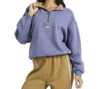 Billabong - Felpa in misto pile - Wave Break Half Zip Crew Stone Blue per Donne in Cotone - Taglia S