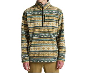 Billabong - Pile spesso con collo alto e zip - Boundary Mock Neck Desert Print per Uomo in Poliestere Riciclato - Taglia M - Beige