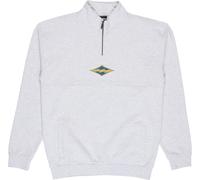 Billabong - Sweat demi-zippé - Burleigh Mock Neck Sweatshirt Light Grey Heather per Uomo in Cotone - Taglia L - Grigio