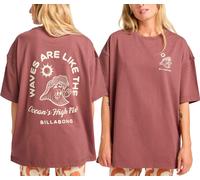 Billabong - T-shirt donna in cotone - The Great Waves SS Tee W Espresso per Donne in Cotone - Taglia S - Bordeaux