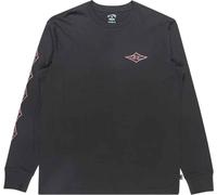 Billabong - T-shirt in Cotone - Crayon Wave LS Tee Washed Black per Uomo - Taglia L - Nero