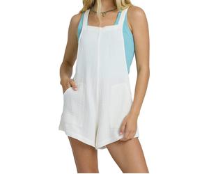 Billabong - Tuta one piece comfort e leggera - Beach Crush Overall Salt Crystal per Donne in Cotone - Taglia M - Bianco