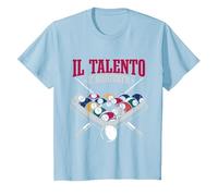Billard Frase Giocatore Biliardo Il Talento È Arrivato Maglietta, Bambini, Celeste, 3 Anni